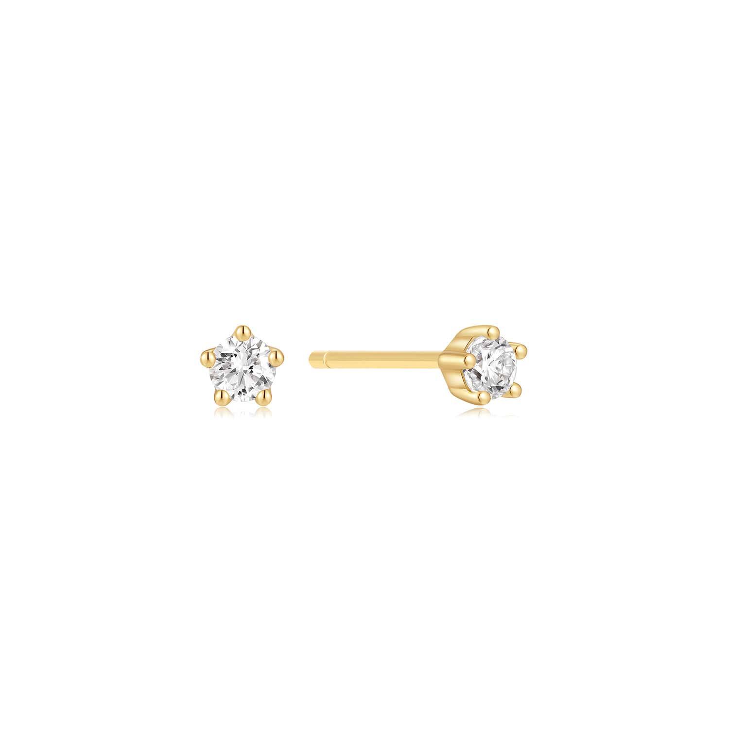  Fairy Dust - Ear studs - Silver / 14kt GP - Zirconia